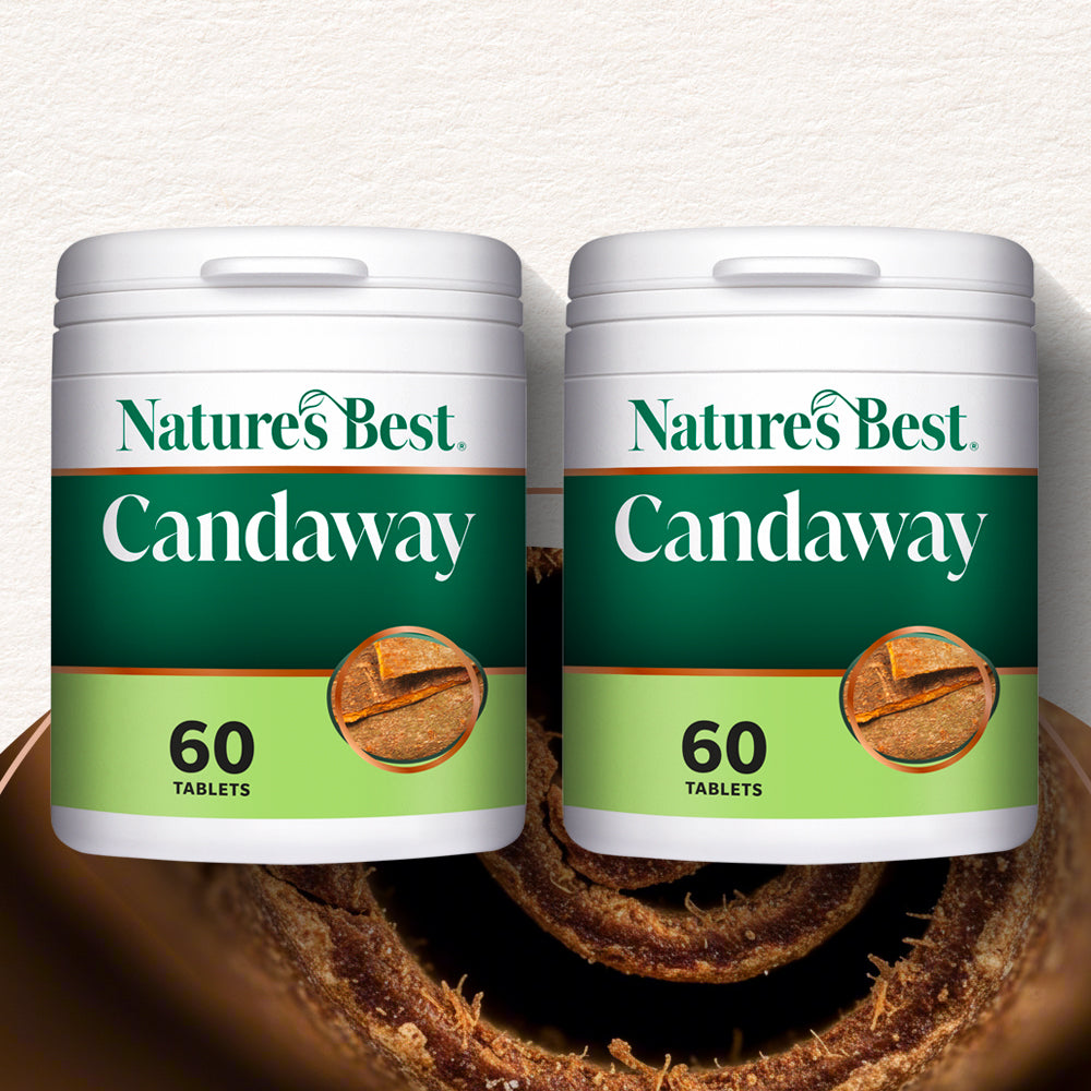 Two containers of Nature's Best Candaway on a white background