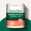 Nature's Best Vitamin D3 & K2 supplement container on a white background