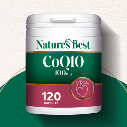 Nature's Best CoQ10 100mg supplement container on a white background