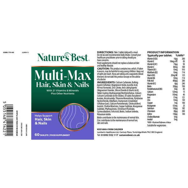 Multi-Max Multivitamin for Hair, Skin & Nails