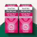 Two boxes of Nature's Best Probiome Intimate Flora for Women on a white background
