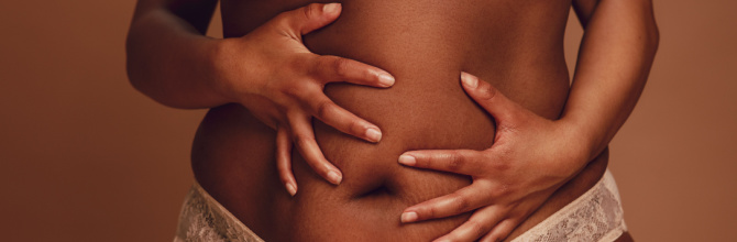 What does a “PCOS belly” look like?
