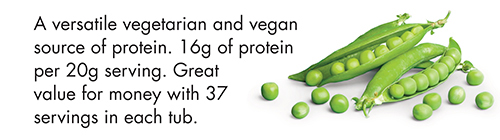 A versatile vegetarian and vegan source of protein. 16g of protein per 20g serving. Great value for money with 37 servings in each tub