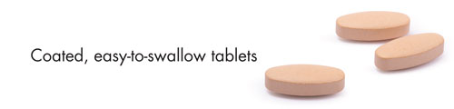 Coated, easy-to-swallow tablets