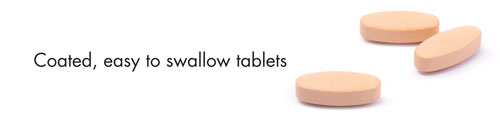 Coated, easy to swallow tablets