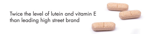 Twice the level of lutein and vitamin E than leading high street brand.
