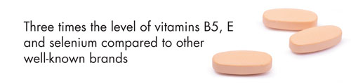 Three times the level of vitamins B5, E and selenium compared to other well-known brands