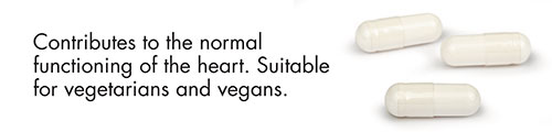 Contributes to the normal functioning of the heart. Suitable for vegetarians and vegans.