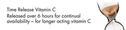 Time Release Vitamin C. Released over 6 hours for continual availability - for longer acting vitamin C.