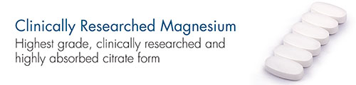 Clinically Researched Magnesium. Highest grade, clinically researched and highly absorbed citrate form