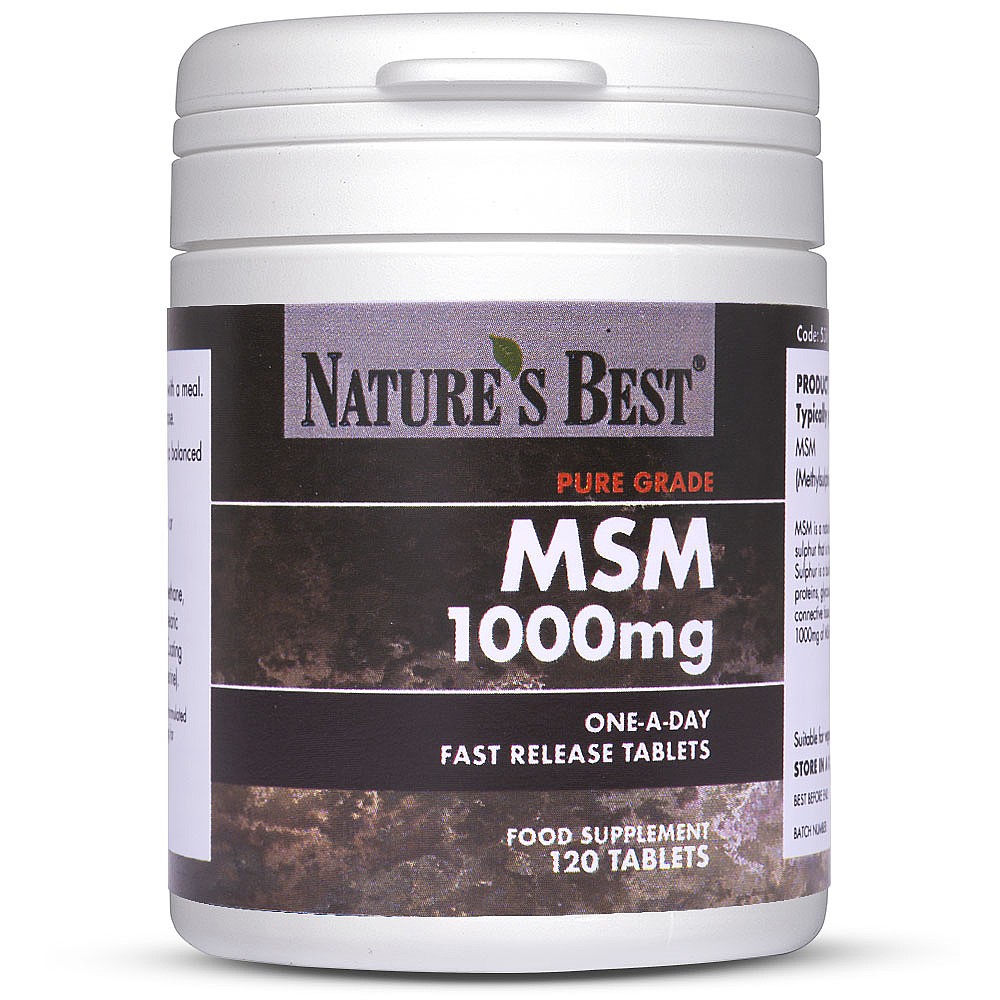 Msm Tablets Uk Made Organic Sulphur Supplement Natures Best 