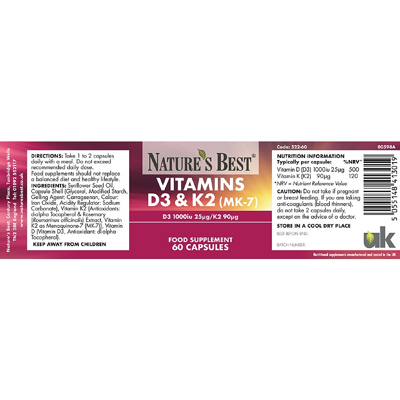 Vitamin D3 K2 Supplements Nature S Best