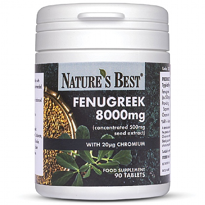 Fenugreek 8000mg, with 20µg Chromium which Contributes To The Maintenance Of Normal Blood Glucose Levels