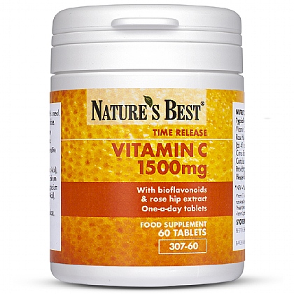 Vitamin C 1500mg, Time Release Formula With Rosehips & Bioflavonoids