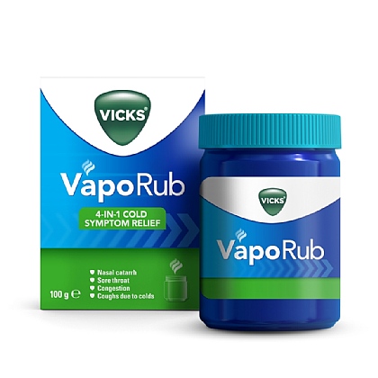 Vicks VapoRub, relief of cough cold and flu like symptoms, Jar 100g