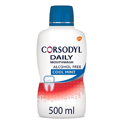 Corsodyl Daily Cool Mint Alcohol Free Mouthwash - 500ml