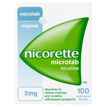 Nicorette Microtab Original 2mg Nicotine 100 Sublingual Tablets