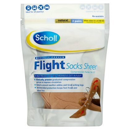 Scholl Sheer Flight Socks - Size 6.5 - 8