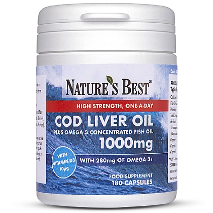 Cod Liver Oil 1000mg, Pure Omega 3's