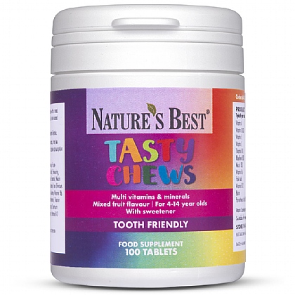 Tasty Chews, A Chewable Multivitamin and Mineral For Children 4-14 years