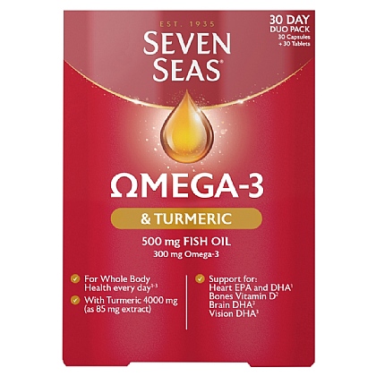 Seven Seas Omega 3 & Turmeric Fish Oil with Vitamin D - 30 Day Pack