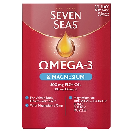 Seven Seas Omega 3 & Magnesium Fish Oil with Vitamin D - 30 Day Pack
